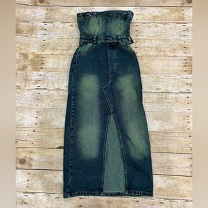 NWT JADED LONDON Liberty detachable denim midi dress